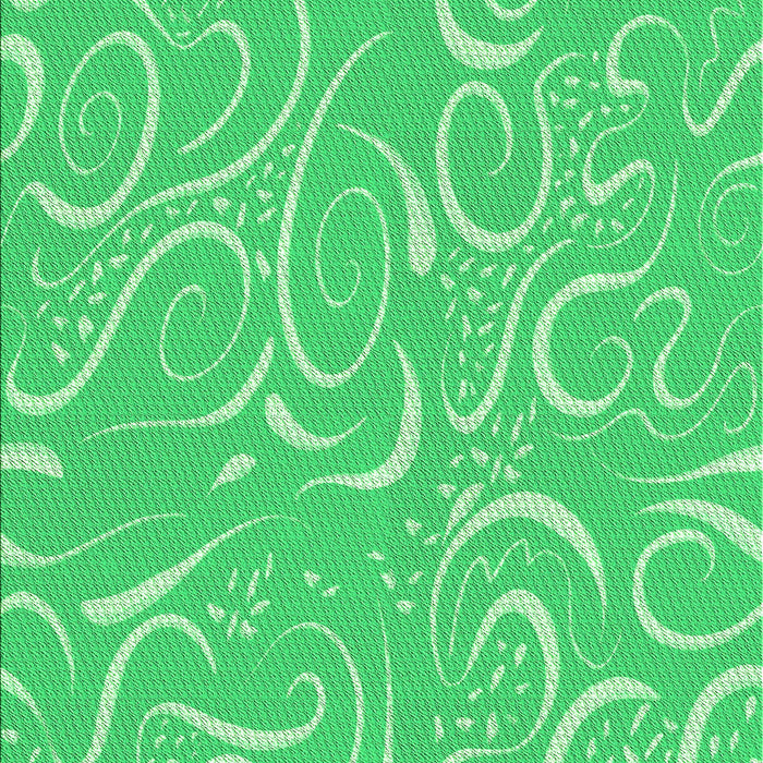 Machine Washable Transitional Neon Green Rug, wshpat2865grn