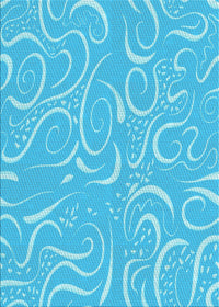 Machine Washable Transitional Bright Cyan Blue Rug, wshpat2865lblu