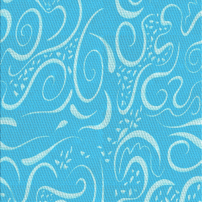 Machine Washable Transitional Bright Cyan Blue Rug, wshpat2865lblu