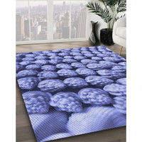 Patterned Denim Blue Rug, pat2866blu