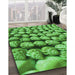 Machine Washable Transitional Green Rug in a Family Room, wshpat2866grn