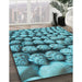 Patterned Blue Rug in Family Room, pat2866lblu