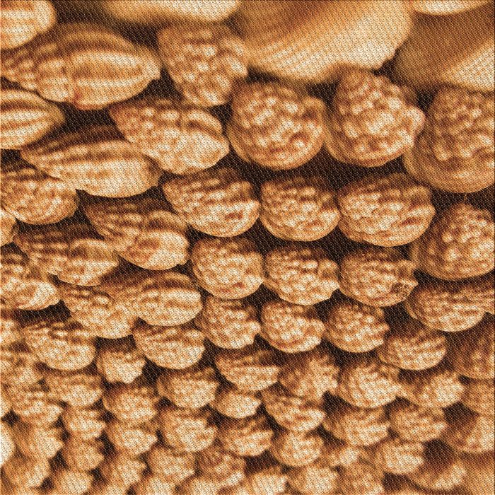 Round Patterned Orange Rug, pat2866org