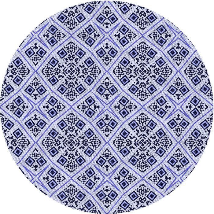 Square Patterned Deep Periwinkle Purple Rug, pat2867blu