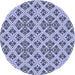 Square Patterned Deep Periwinkle Purple Rug, pat2867blu