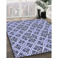 Patterned Deep Periwinkle Purple Rug, pat2867blu