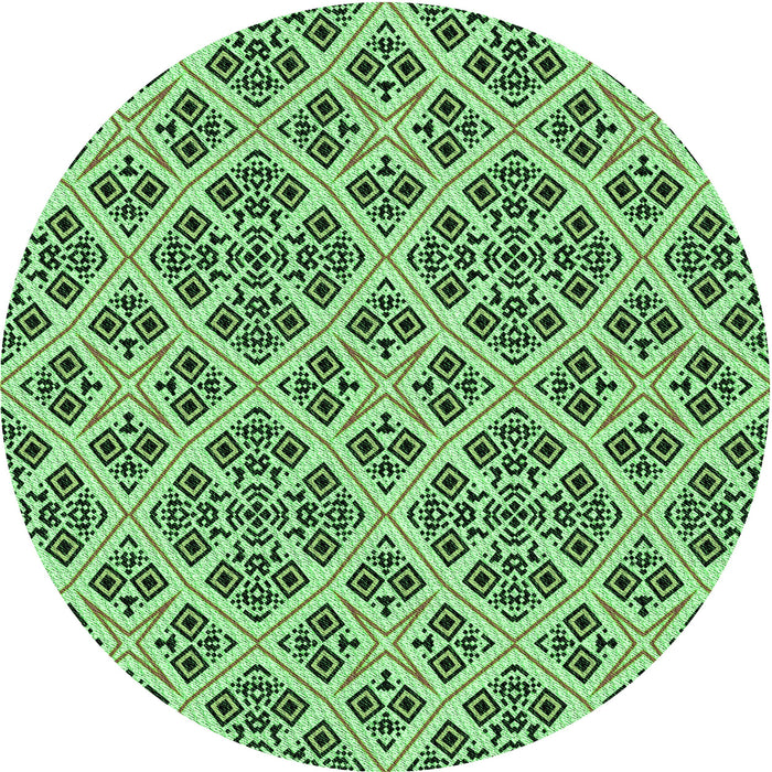 Square Patterned Jade Green Rug, pat2867grn