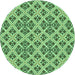 Square Patterned Jade Green Rug, pat2867grn