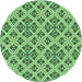 Square Machine Washable Transitional Jade Green Rug in a Living Room, wshpat2867grn