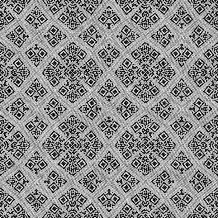 Round Patterned Silver Gray Rug, pat2867gry