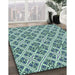 Machine Washable Transitional Blue Rug in a Family Room, wshpat2867lblu