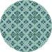 Square Patterned Blue Rug, pat2867lblu