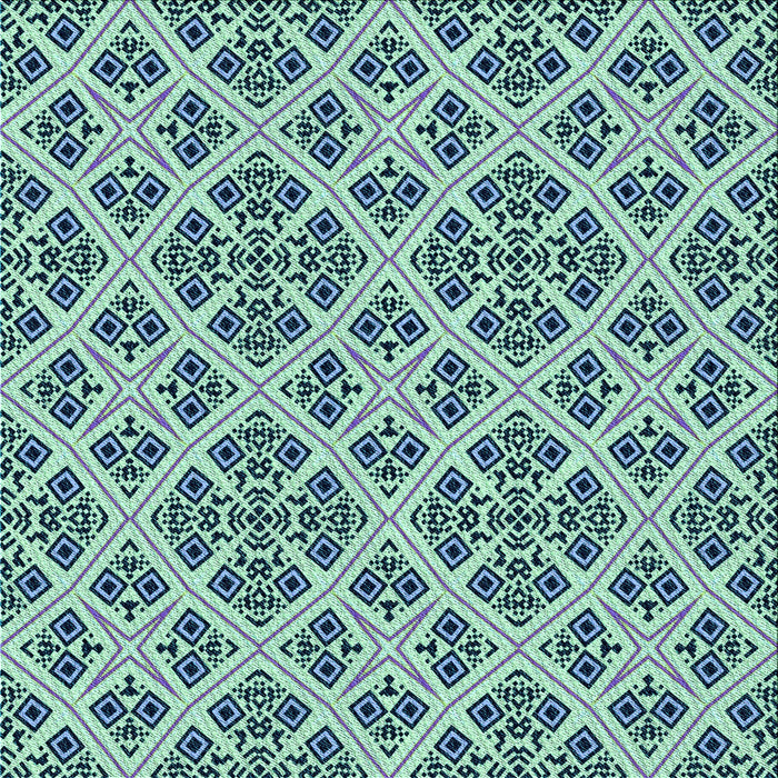 Round Patterned Blue Rug, pat2867lblu