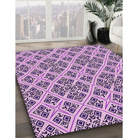 Patterned Blossom Pink Rug, pat2867pur