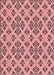 Machine Washable Transitional Deep Rose Pink Rug, wshpat2867rd