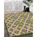 Patterned Neon Yellow Novelty Rug in Family Room, pat2867