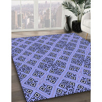 Patterned Jeans Blue Rug, pat2868blu