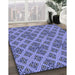 Patterned Jeans Blue Rug in Family Room, pat2868blu