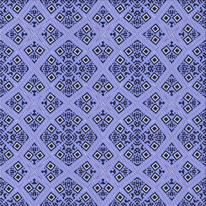 Round Patterned Jeans Blue Rug, pat2868blu