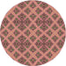 Square Machine Washable Transitional Light Salmon Rose Pink Rug in a Living Room, wshpat2868brn