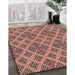 Patterned Light Salmon Rose Pink Rug in Family Room, pat2868brn