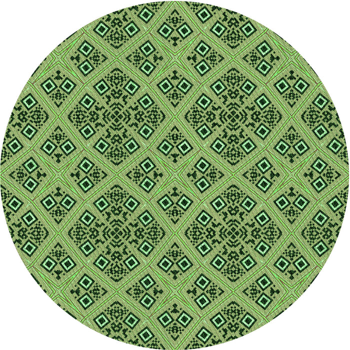 Square Patterned Army Green Rug, pat2868grn