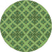 Square Patterned Army Green Rug, pat2868grn