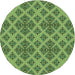 Square Machine Washable Transitional Army Green Rug in a Living Room, wshpat2868grn