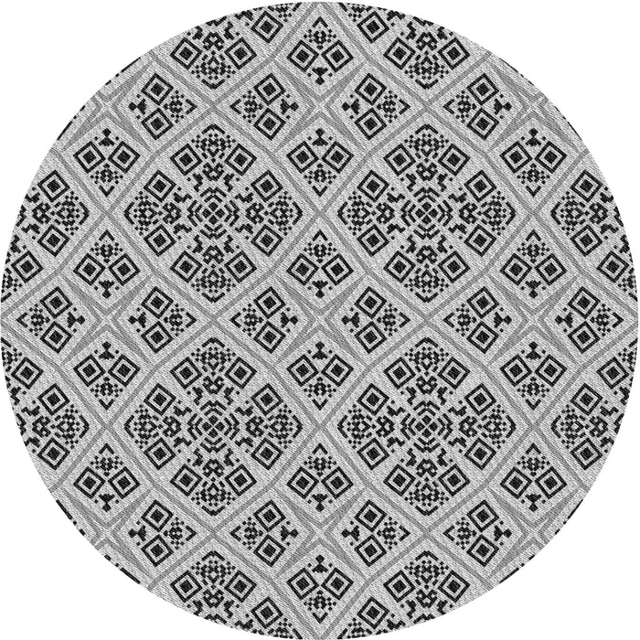 Square Patterned Gray Rug, pat2868gry