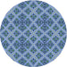 Square Patterned Blue Rug, pat2868lblu