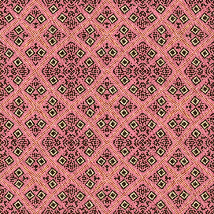Round Patterned Orange Rug, pat2868org