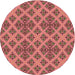 Square Patterned Orange Rug, pat2868org