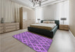 Round Machine Washable Transitional Violet Purple Rug in a Office, wshpat2868pur
