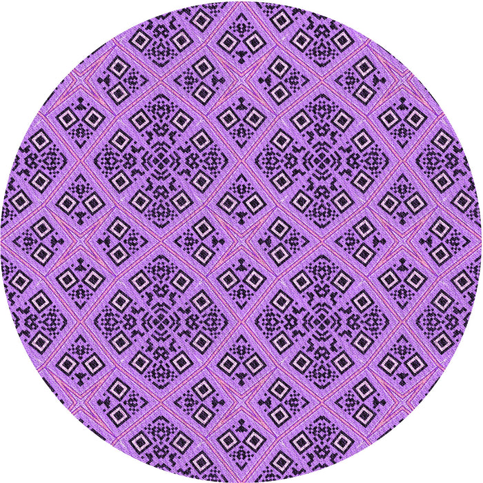 Square Patterned Violet Purple Rug, pat2868pur