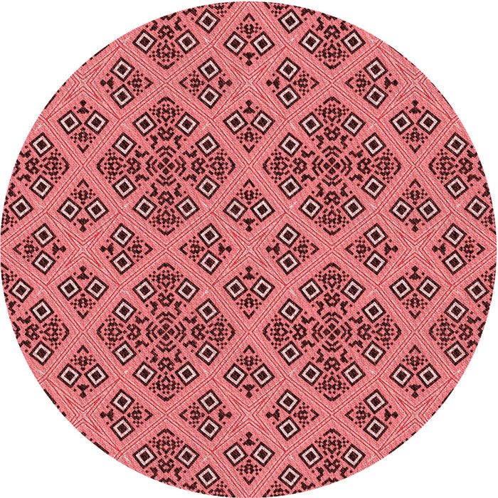 Square Patterned Pastel Red Pink Rug, pat2868rd