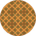 Square Machine Washable Transitional Saddle Brown Rug in a Living Room, wshpat2868yw