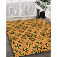 Patterned Saddle Brown Rug, pat2868yw