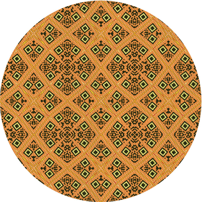 Square Patterned Saddle Brown Rug, pat2868yw