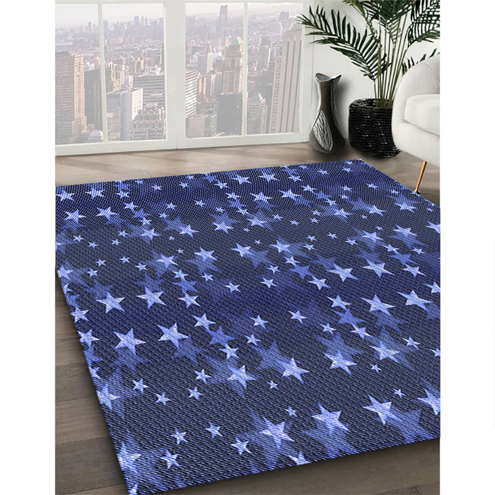 Machine Washable Transitional Royal Blue Rug in a Family Room, wshpat2869blu
