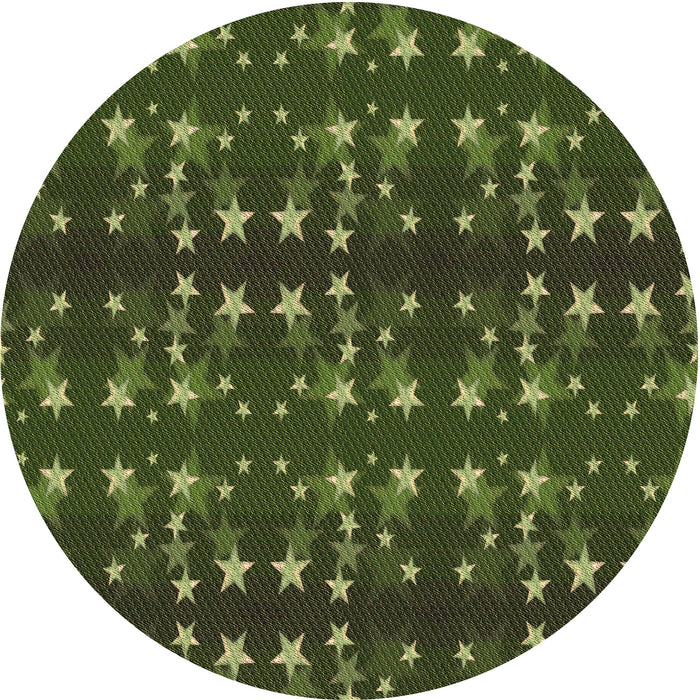 Square Patterned Dark Forest Green Rug, pat2869brn