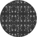 Square Patterned Charcoal Black Rug, pat2869gry