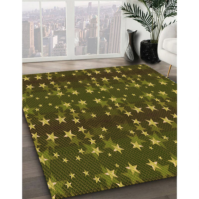 Patterned Milk Chocolate Brown Rug in Family Room, pat2869org