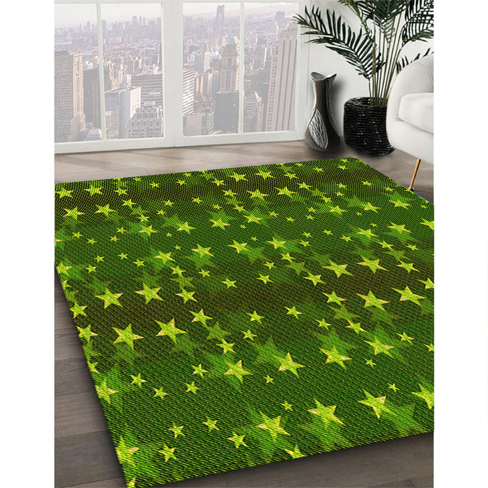 Machine Washable Transitional Deep Emerald Green Rug in a Family Room, wshpat2869yw