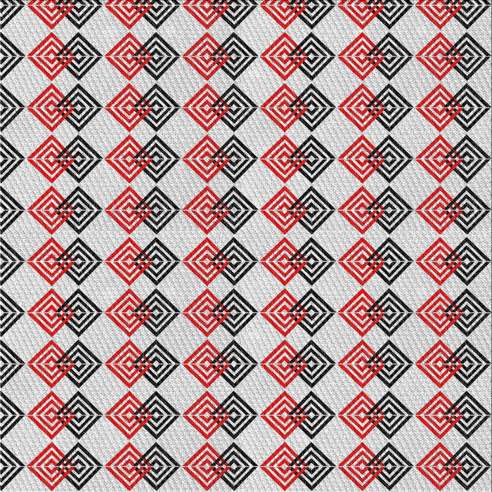 Square Patterned Chestnut Brown Novelty Rug, pat286