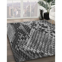 Patterned Dark Gray Black Rug, pat287gry