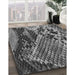 Patterned Dark Gray Black Rug in Family Room, pat287gry