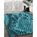 Patterned Bright Turquoise Blue Rug in Family Room, pat287lblu