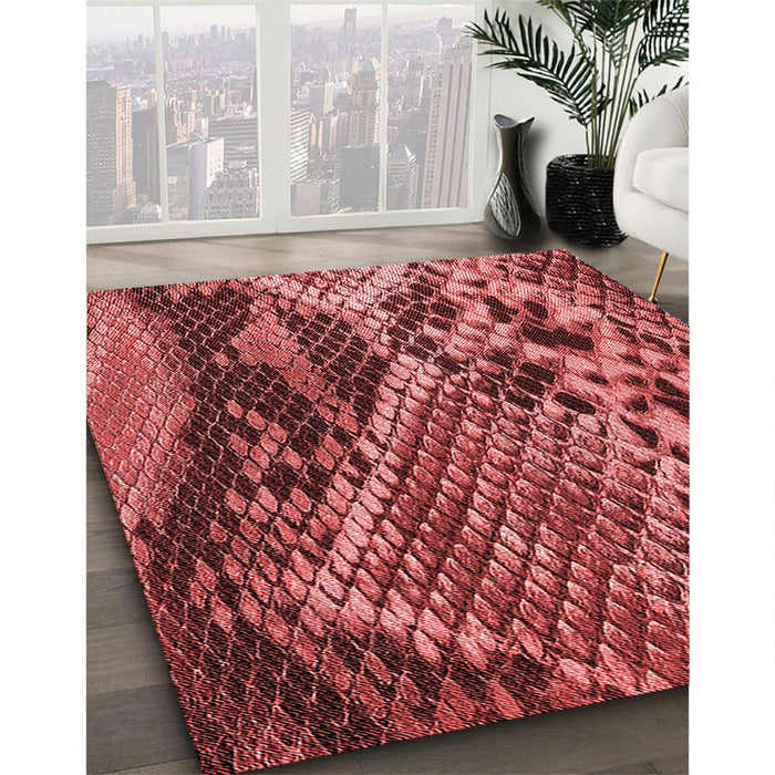 Machine Washable Transitional Cranberry Red Rug in a Family Room, wshpat287rd
