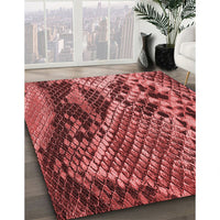 Patterned Cranberry Red Rug, pat287rd