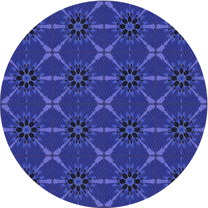 Square Patterned Cobalt Blue Rug, pat2870blu